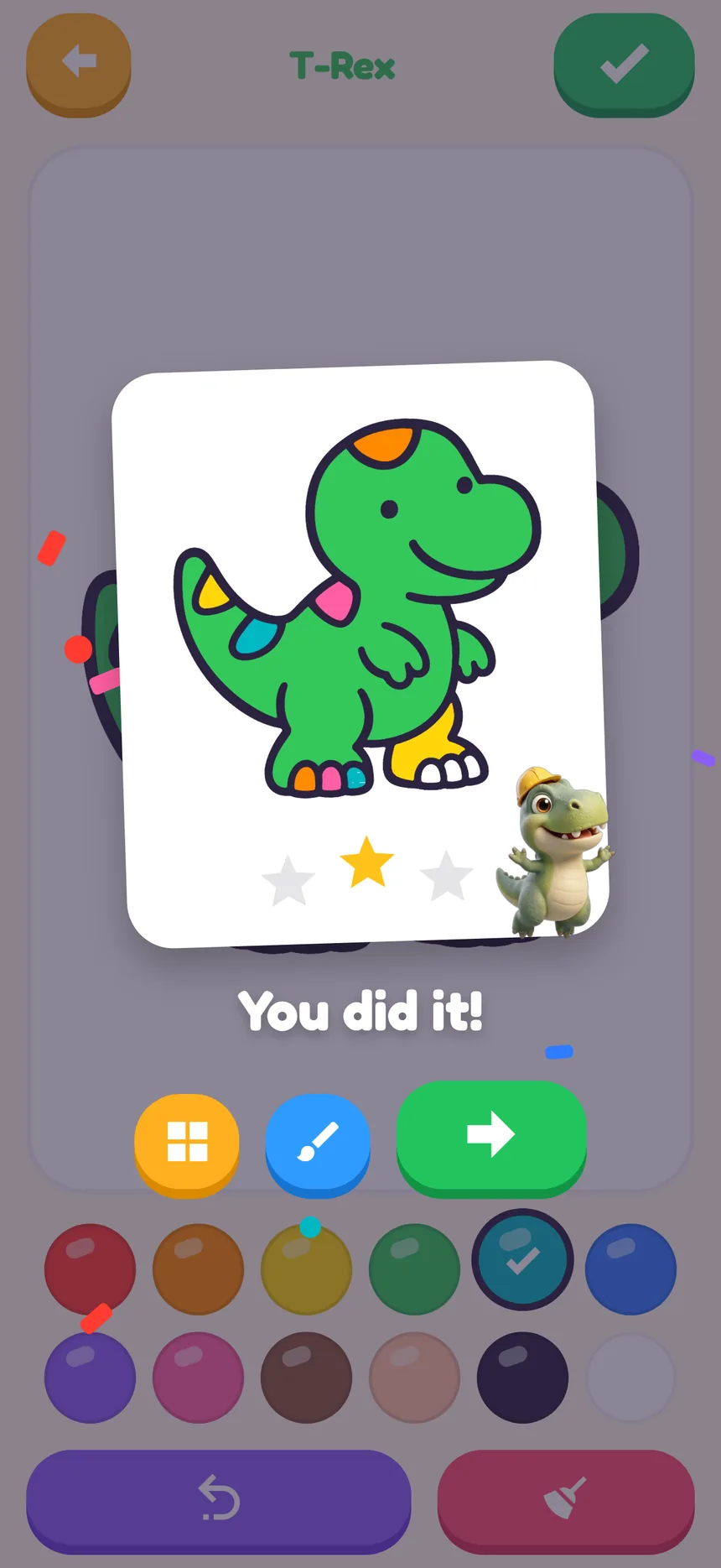 Celebration with three gold stars